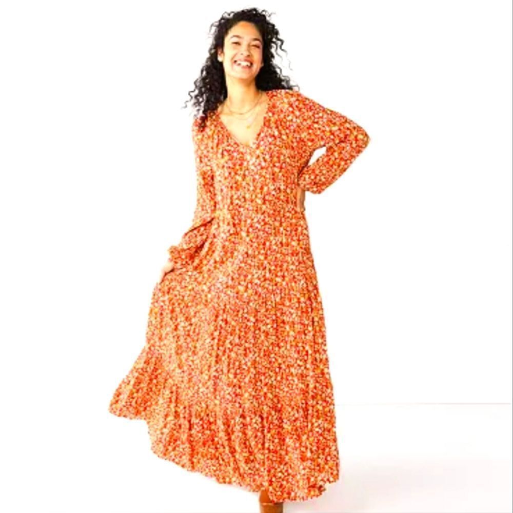 Sonoma Goods For Life® Tiered Long Sleeve Maxi Dress,